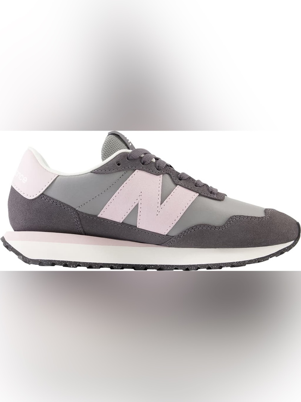 New Balance 237 Retro Runner in Grey & Light Pink - Size 9